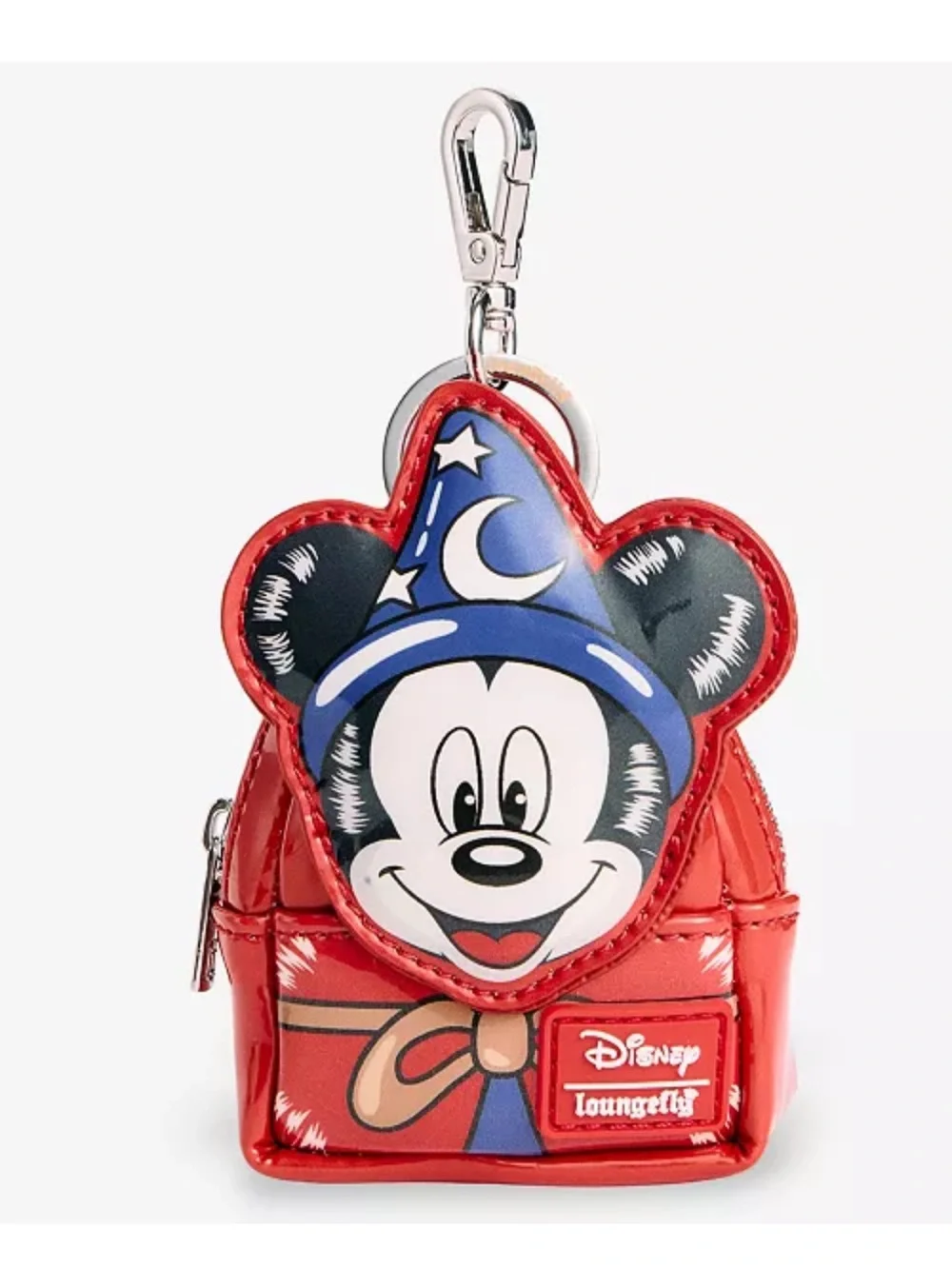 Loungefly Disney Sorcerer Mickey Red Bag Charm Keychain, BRAND NEW IN BOX